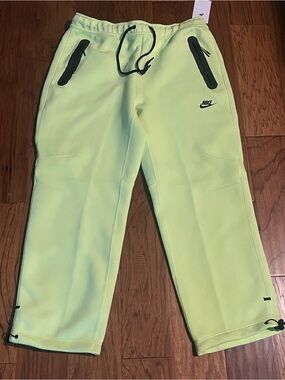 Nike tech Neon Yellow Fleece Jogger Bottoms